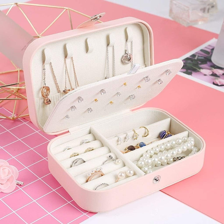 Double-Layer Portable Leather Jewellery Box