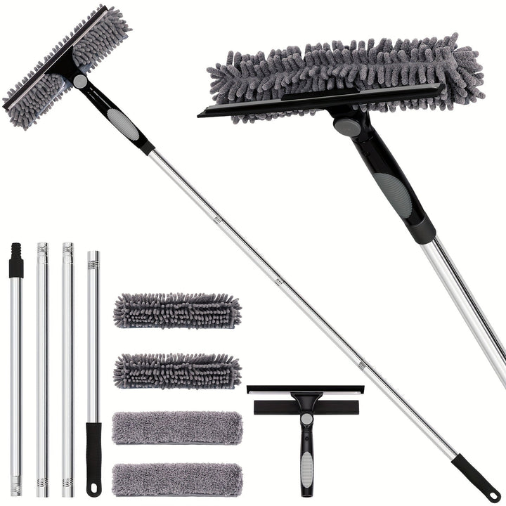 Crystal Clear Window Cleaner – 2-in-1 Professional Window and Glass Cleaning System with Telescopic Handle