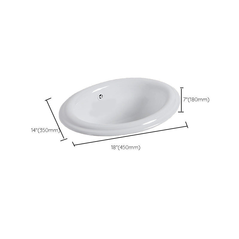 Undermount White Ceramic Basin with Shut-Off Valve