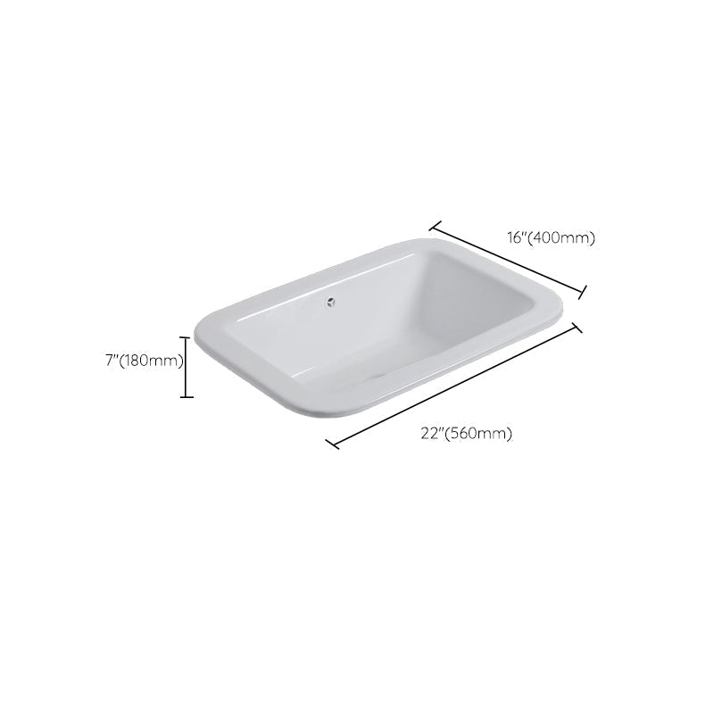 Undermount White Ceramic Basin with Shut-Off Valve