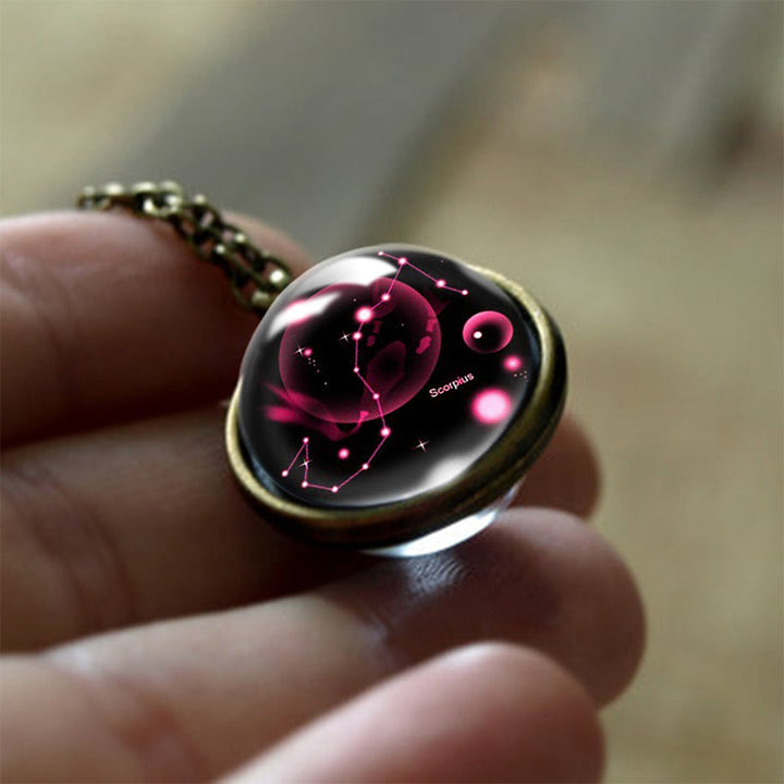 Glass Zodiac Sign Protection Pendant – Sofia