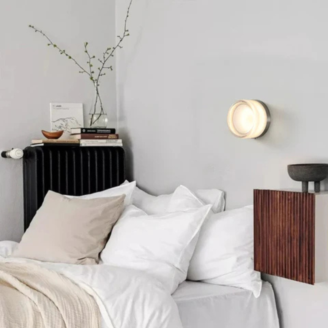 Modern Round Glass LED Wall Light, 1 Light