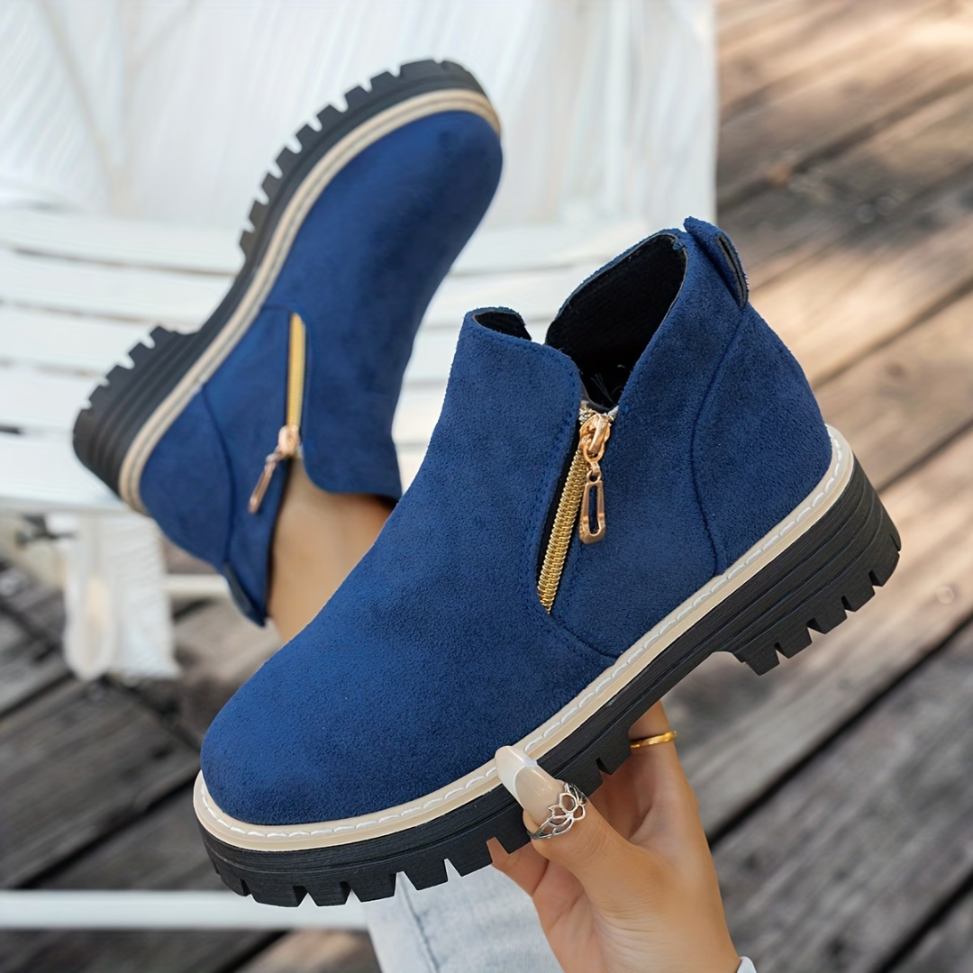 Stylish Ankle Boots with Double Zip