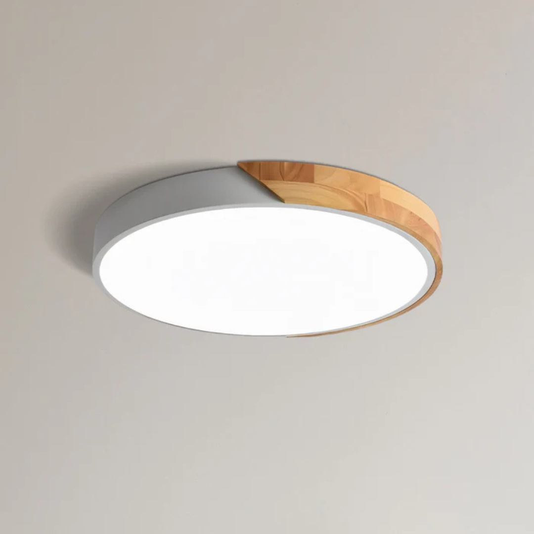 Delos Skandi Wooden Ceiling Lamp | Natural LED Design Light