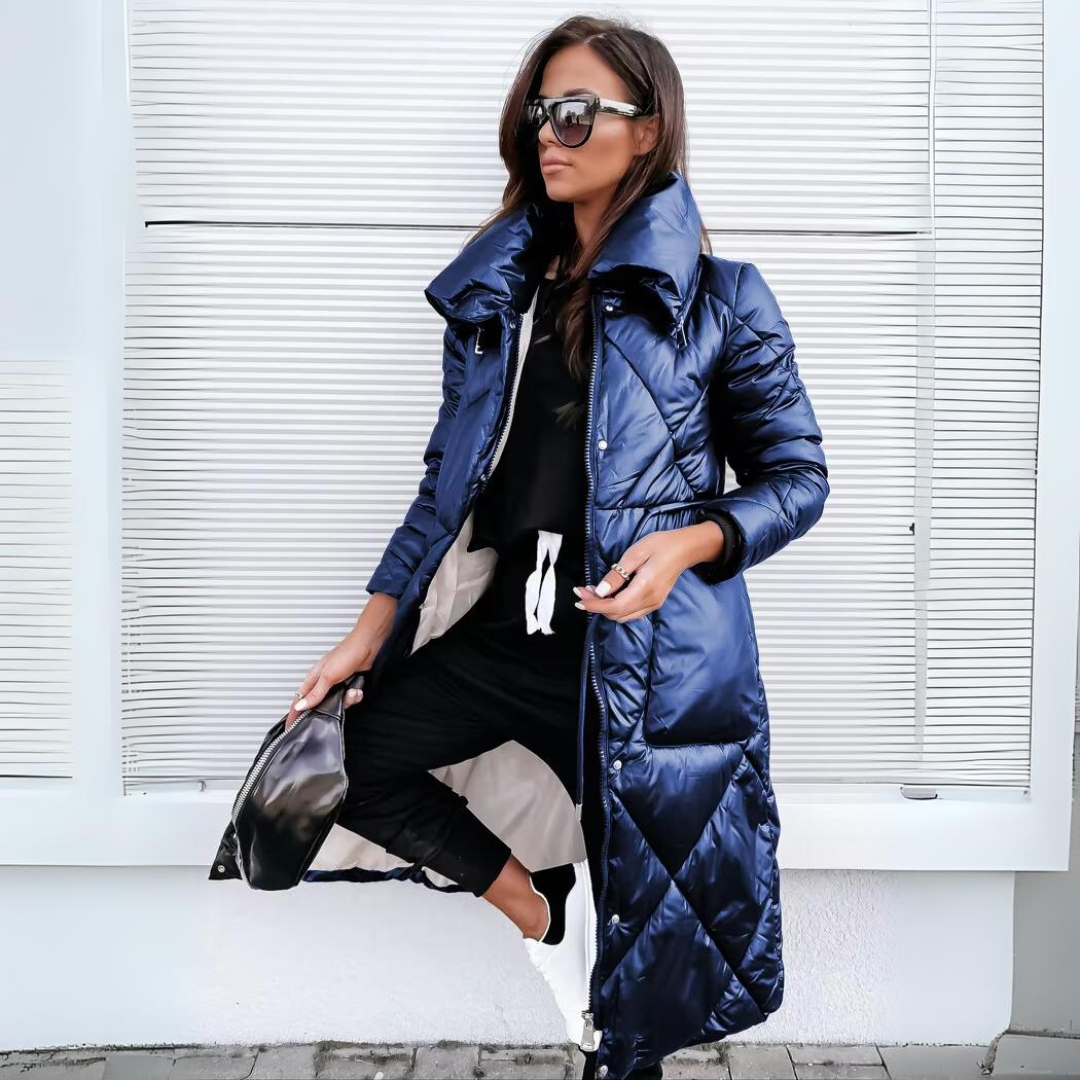 Elora Women's Long Down-Filled Winter Coat - Windproof & Water-Repellent
