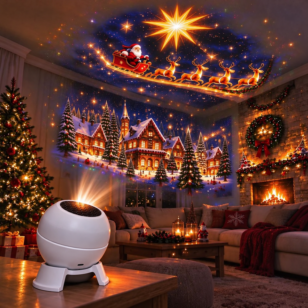 Christmas Projector Night Light for Walls and Ceilings – USB-Powered Festive Decoration