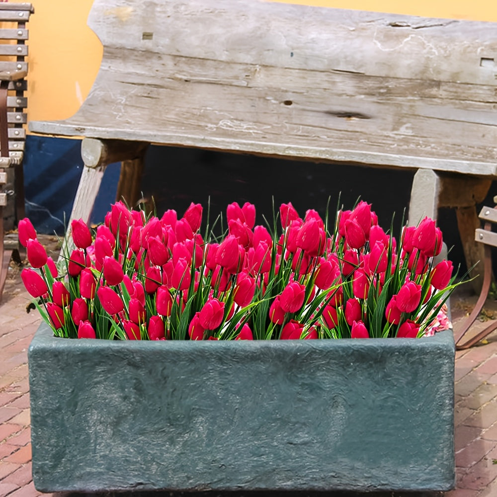 Set of 6 Artificial Tulip Bunches – UV-Resistant and Realistic for Garden and Indoor Decoration