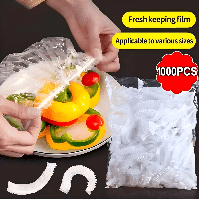 1000 Disposable Elasticated Food Covers, PE Bowl and Plate Covers 35 cm