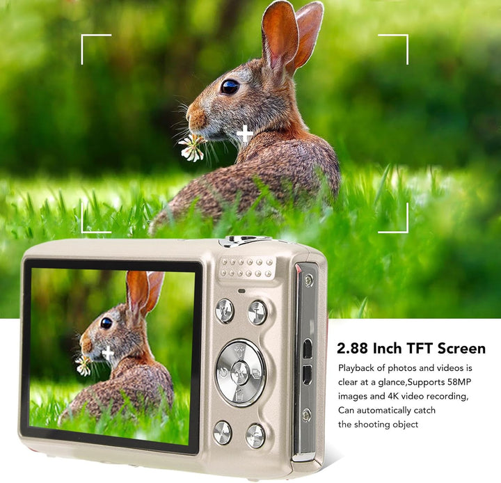 4K Compact Digital Camera with 58MP Photos and 16x Zoom – Lumora
