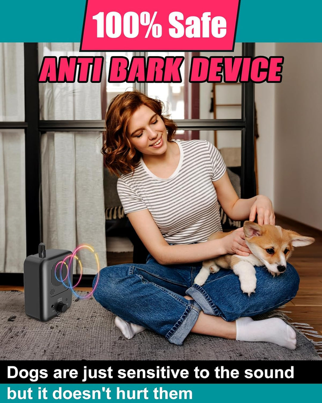 Rechargeable Ultrasonic Anti-Bark Device with 15 m Range – Calvero