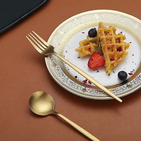 Luxe Stainless Steel Cutlery Set – Gold Design | 24 Pieces / 48 Pieces