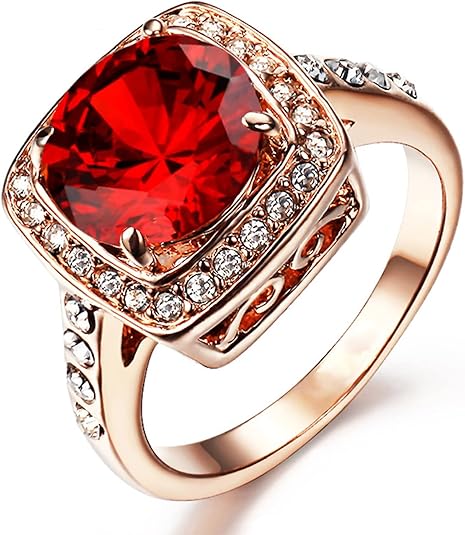 Elegant rose gold ring with cubic zirconia halo