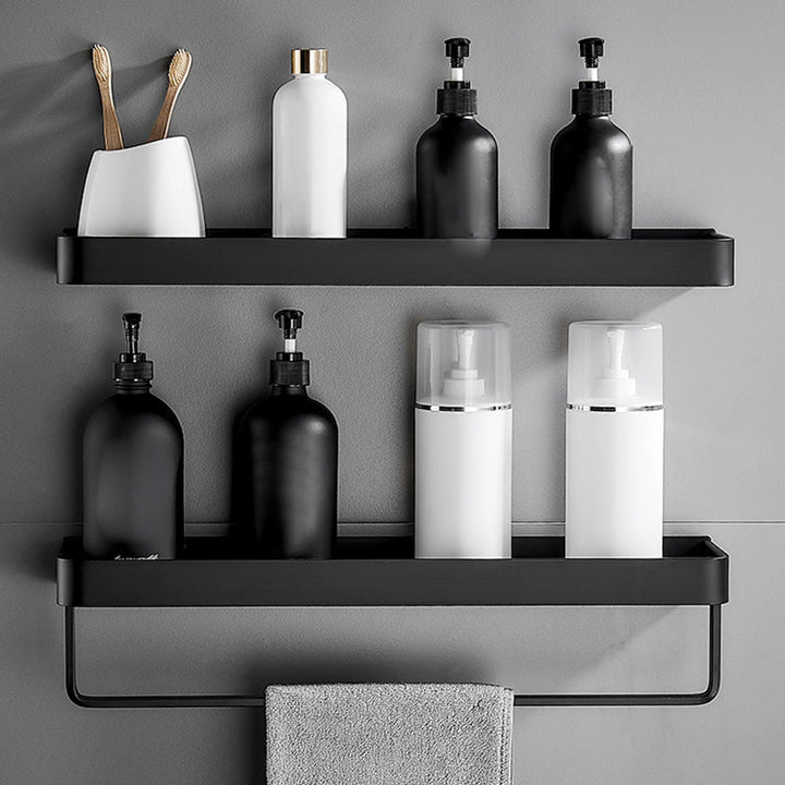 Modern Matte Black Bathroom Set 1/2 - Stainless Steel Bathroom Shelf