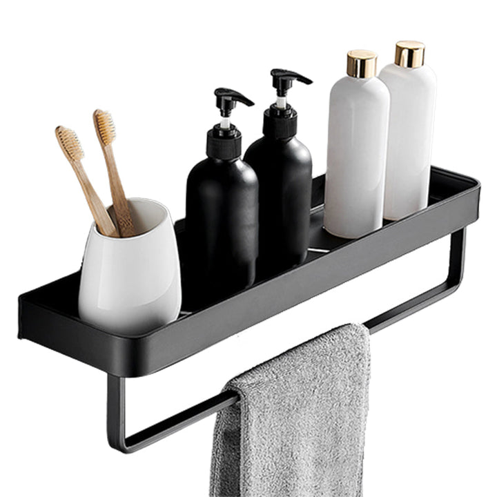 Modern Matte Black Bathroom Set 1/2 - Stainless Steel Bathroom Shelf