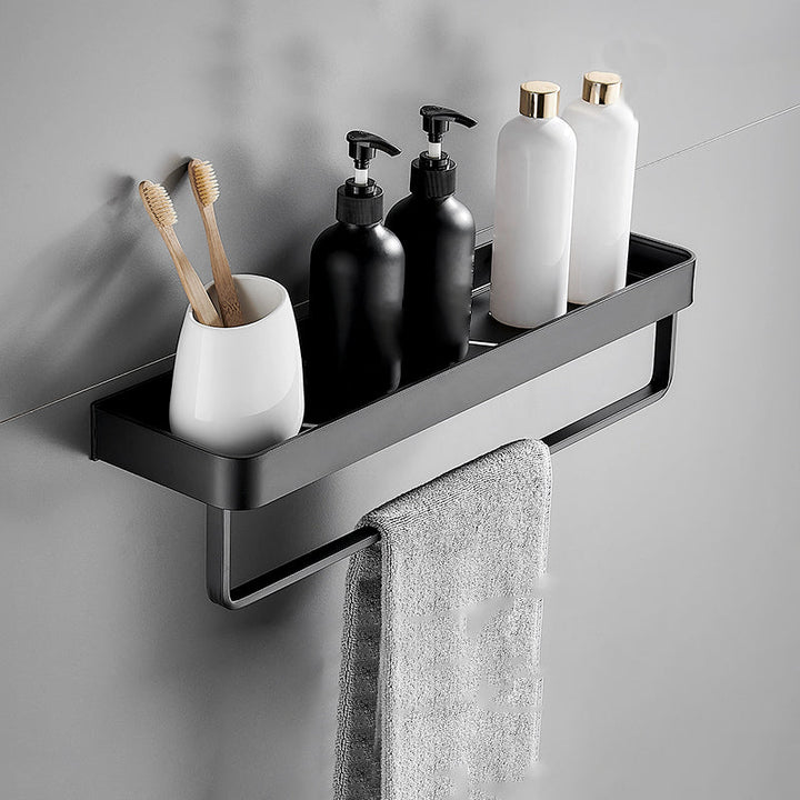 Modern Matte Black Bathroom Set 1/2 - Stainless Steel Bathroom Shelf