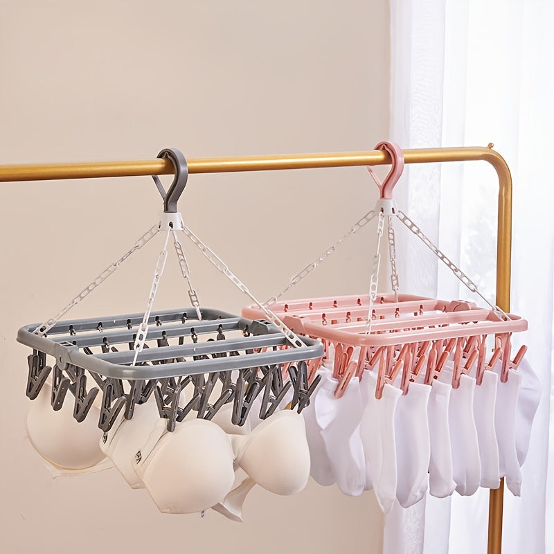 Foldable Clothes Airer with Clips – Space-Saving and Practical for Small Laundry Loads