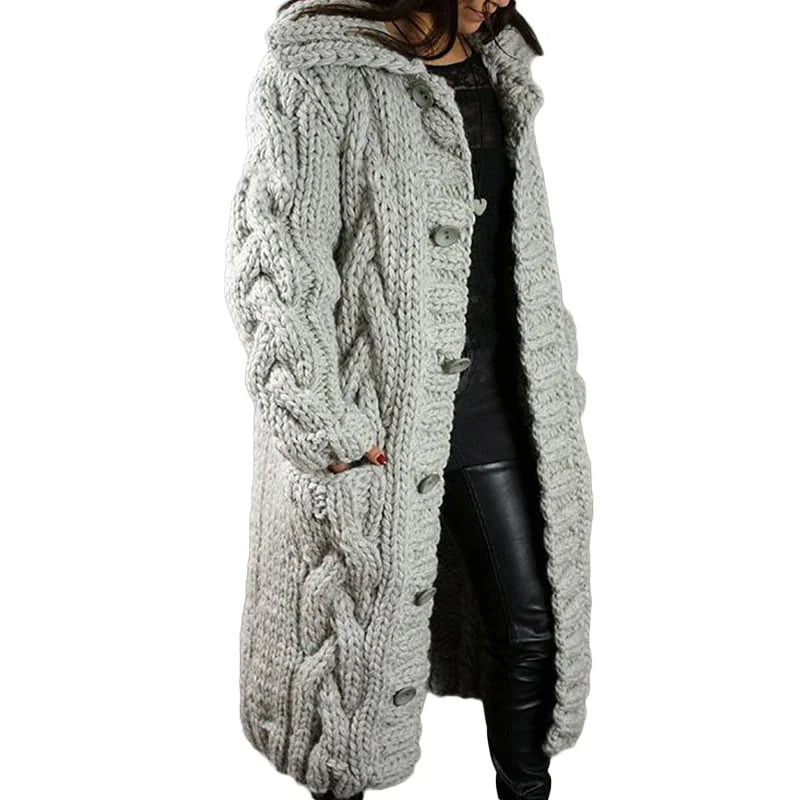 Comfortable Chunky Knit Cardigan - Emma
