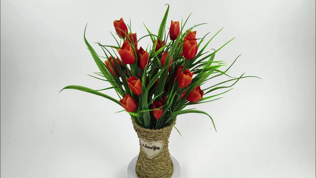 Set of 6 Artificial Tulip Bunches – UV-Resistant and Realistic for Garden and Indoor Decoration