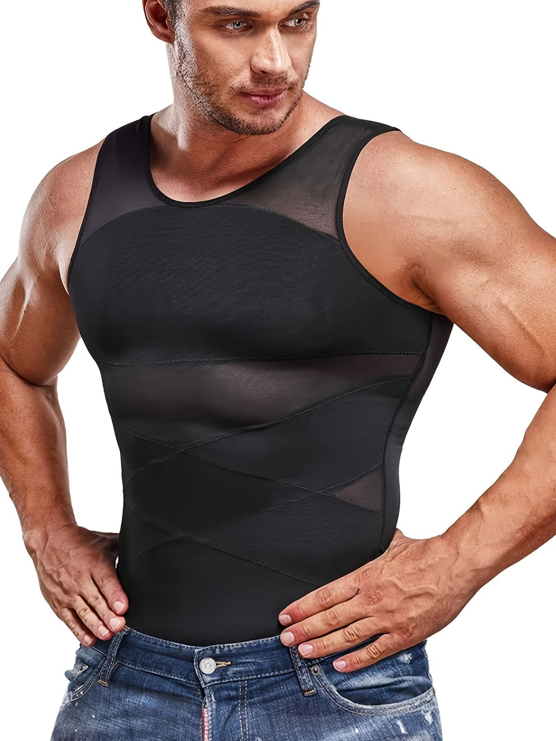 Men's Shapewear Tank Top Tummy Control Sleeveless Vest