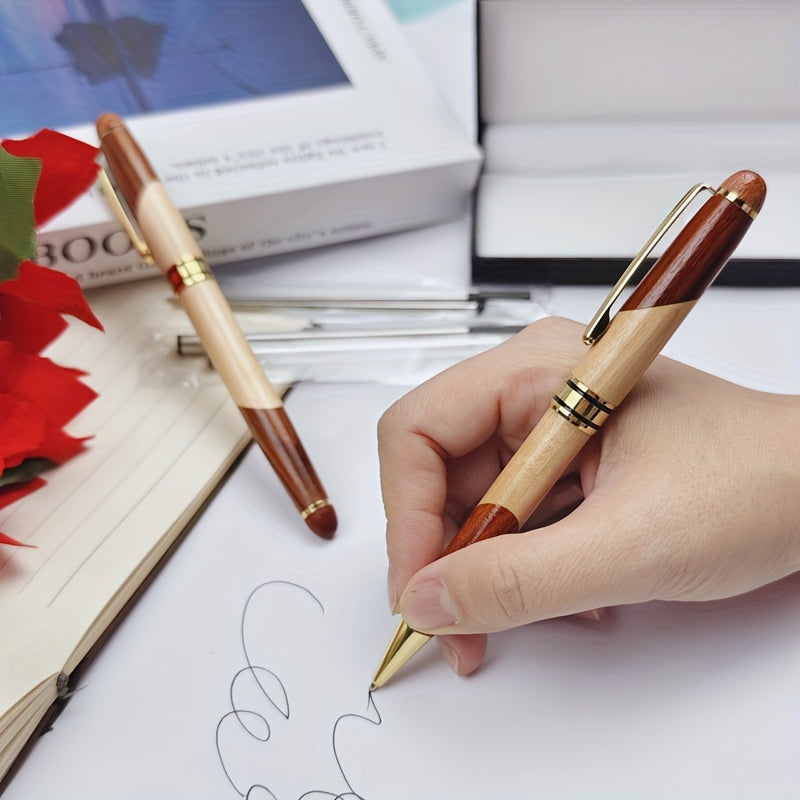 Premium Wooden Pen Box with Luxury Ballpoint Pen – Elegant and Professional