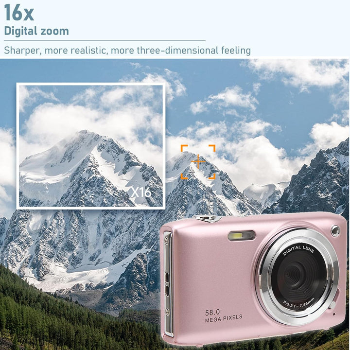 4K Compact Digital Camera with 58MP Photos and 16x Zoom – Lumora