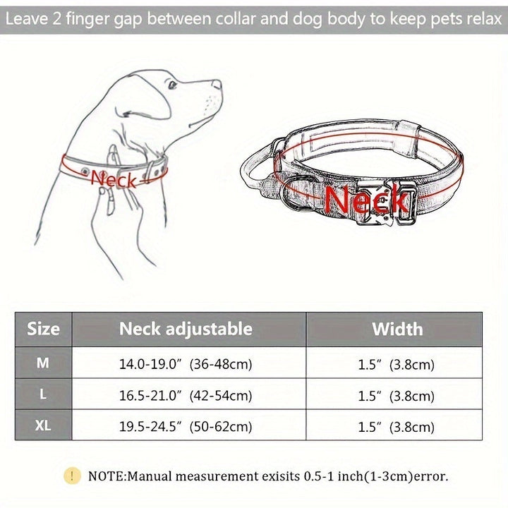 Tactical Military Dog Collar – Adjustable and Durable for Large and Medium-Sized Dogs