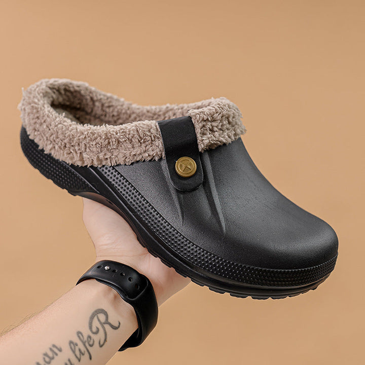 Men's Waterproof Winter Clogs with Fleece Lining and Non-Slip Sole