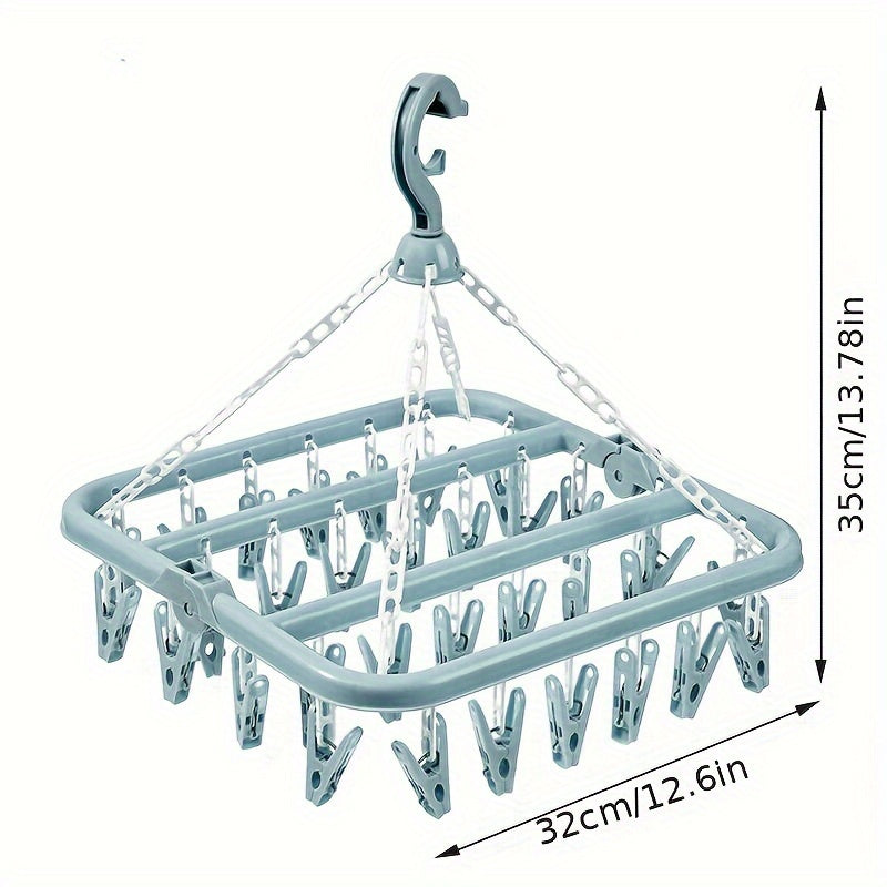 Foldable Clothes Airer with Clips – Space-Saving and Practical for Small Laundry Loads