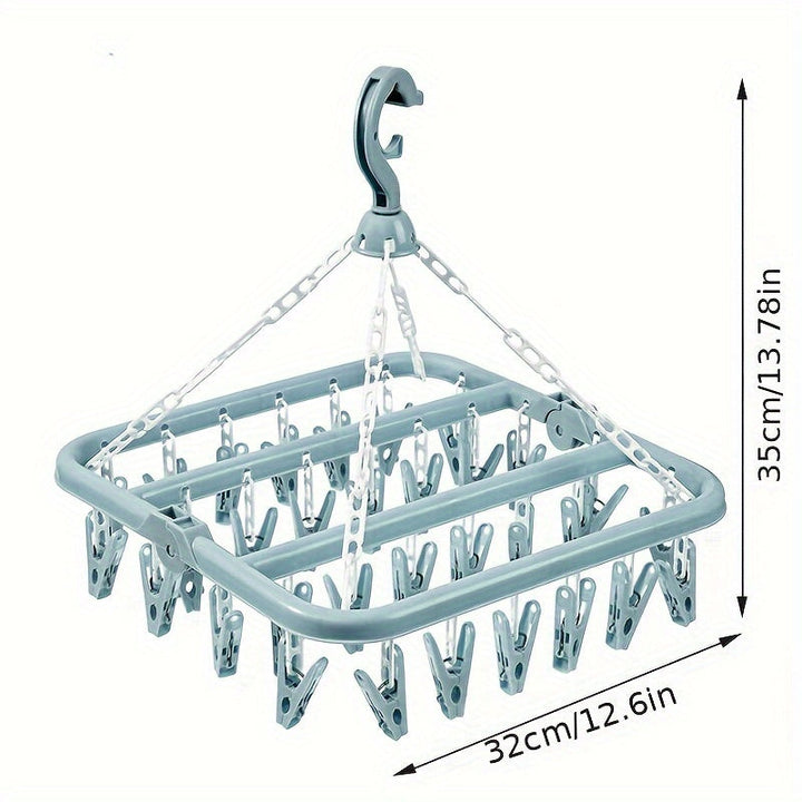 Foldable Clothes Airer with Clips – Space-Saving and Practical for Small Laundry Loads