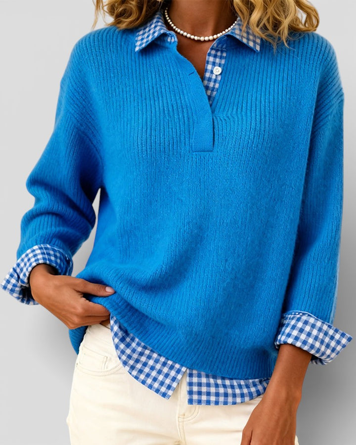 Smart Knitted V-Neck Jumper