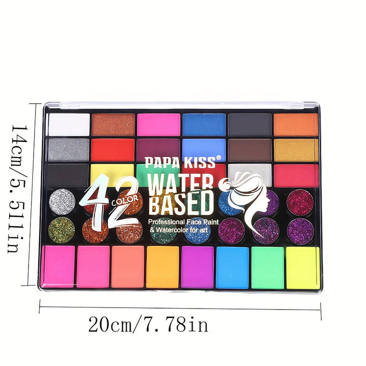 Set of 42 Water-Based Face and Body Paint Colours – Perfect for Creative Art and Painting