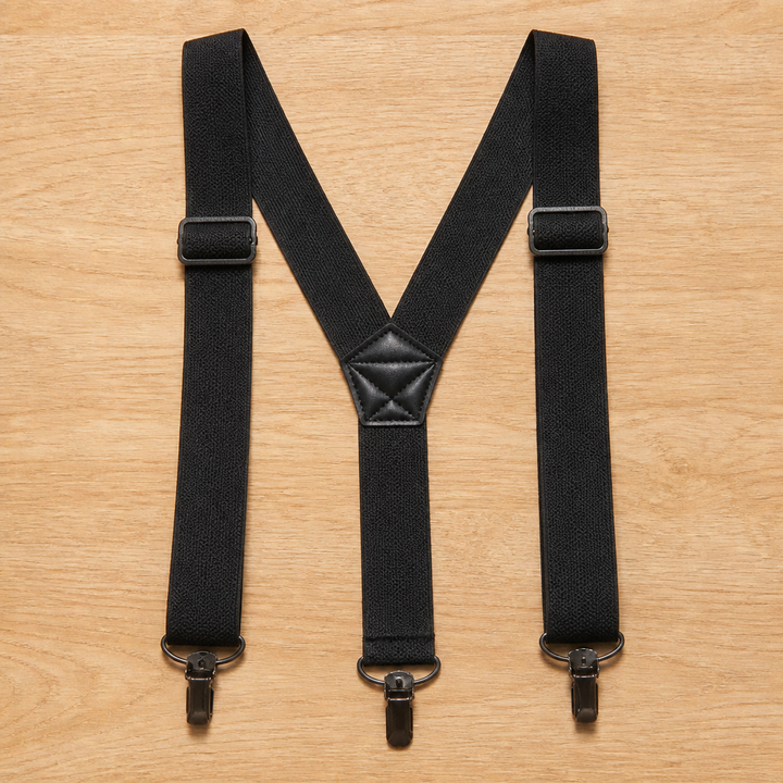 Men's Elastic Braces, 1.5 Inch Wide with Metal Clips, X or Y Back