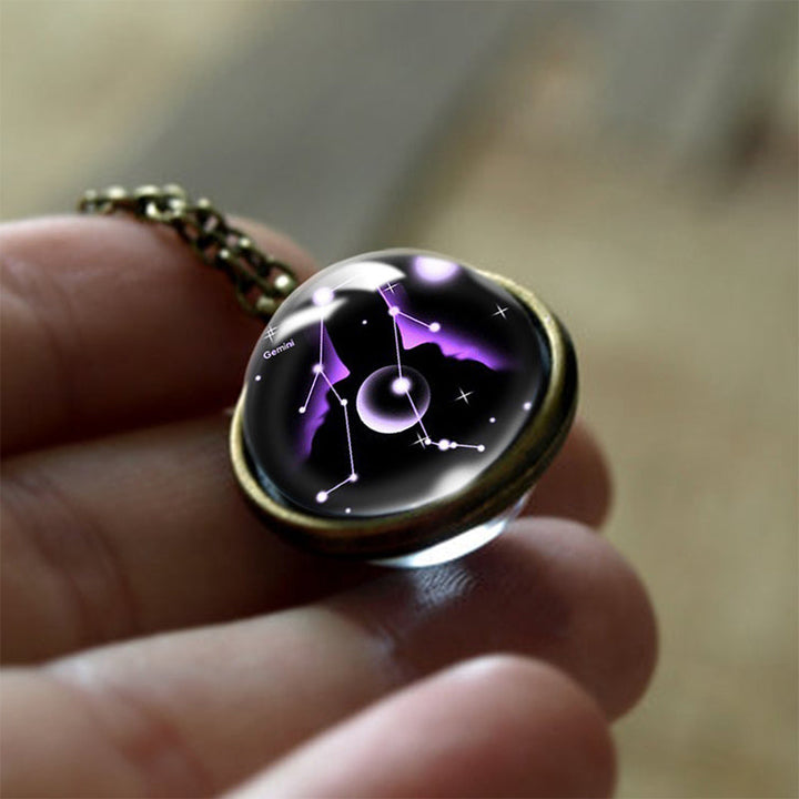 Glass Zodiac Sign Protection Pendant – Sofia