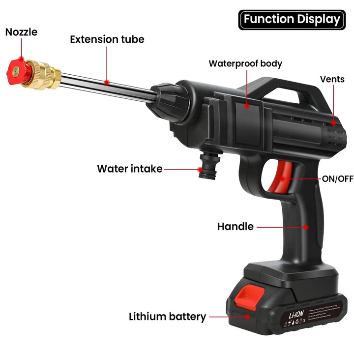 Cordless High-Pressure Cleaner – Powerful Cleaning with Lithium Battery and Practical Functionality