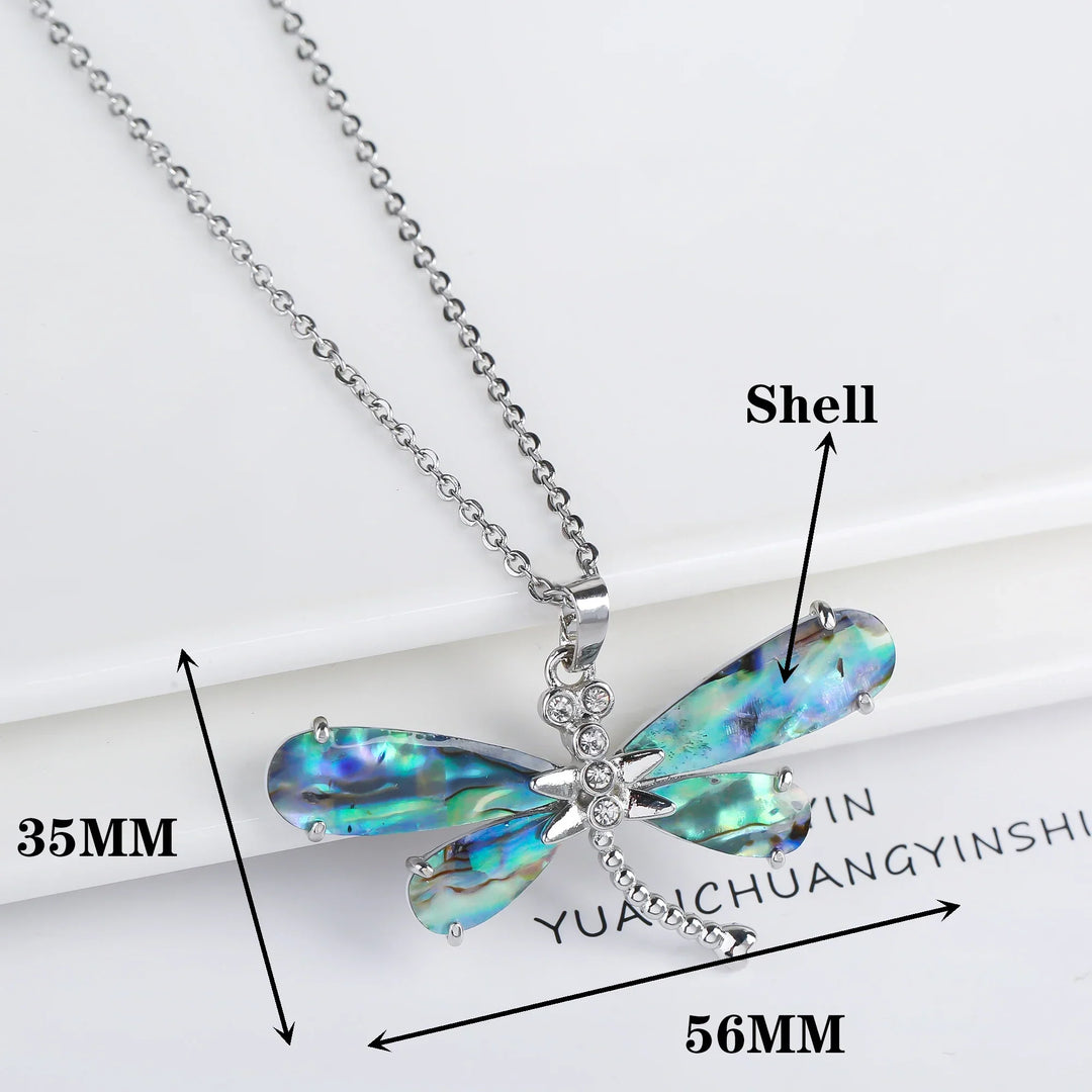 Natural Shell Butterfly Pendant Necklace