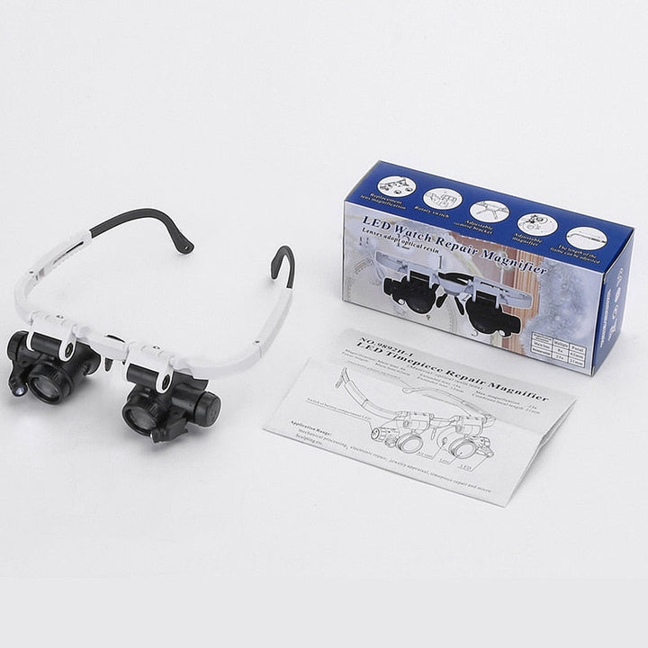 MagnifiView Pro | Adjustable LED Magnifying Glasses with 8x, 15x and 23x Lenses