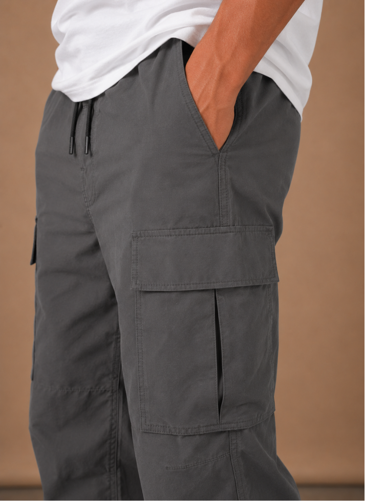 Men's Cargo Trousers Relaxed Fit Straight-Leg