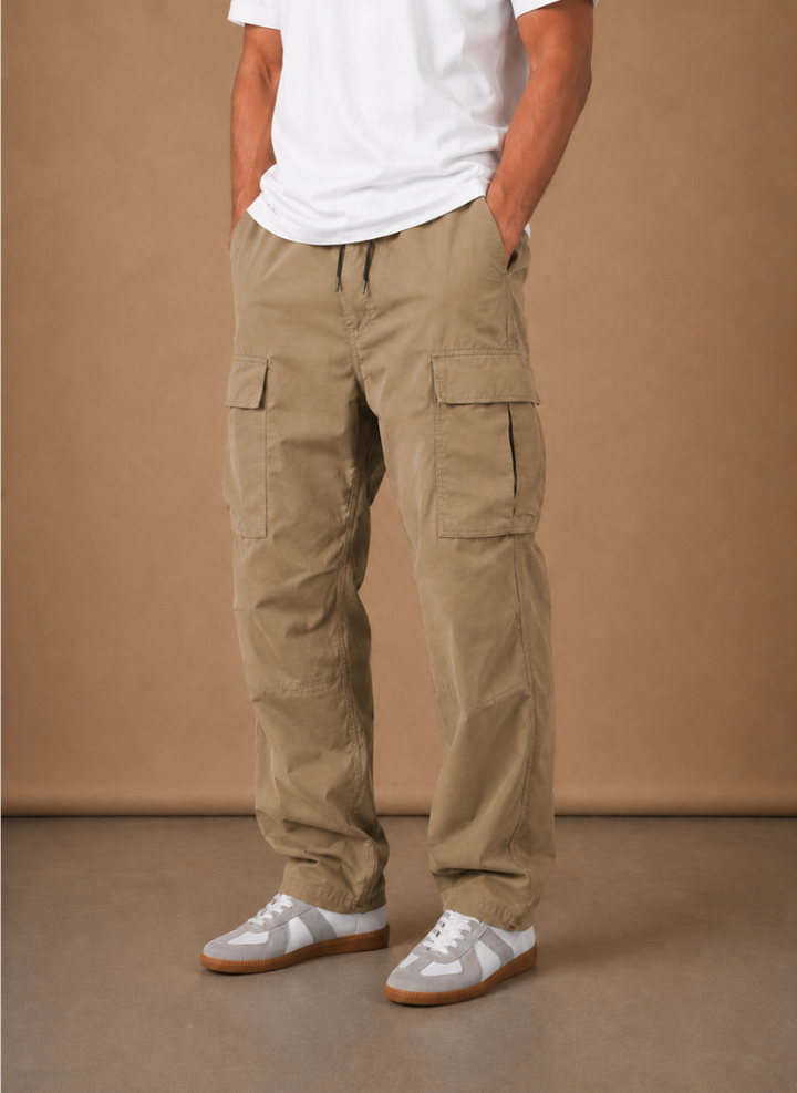 Men's Cargo Trousers Relaxed Fit Straight-Leg