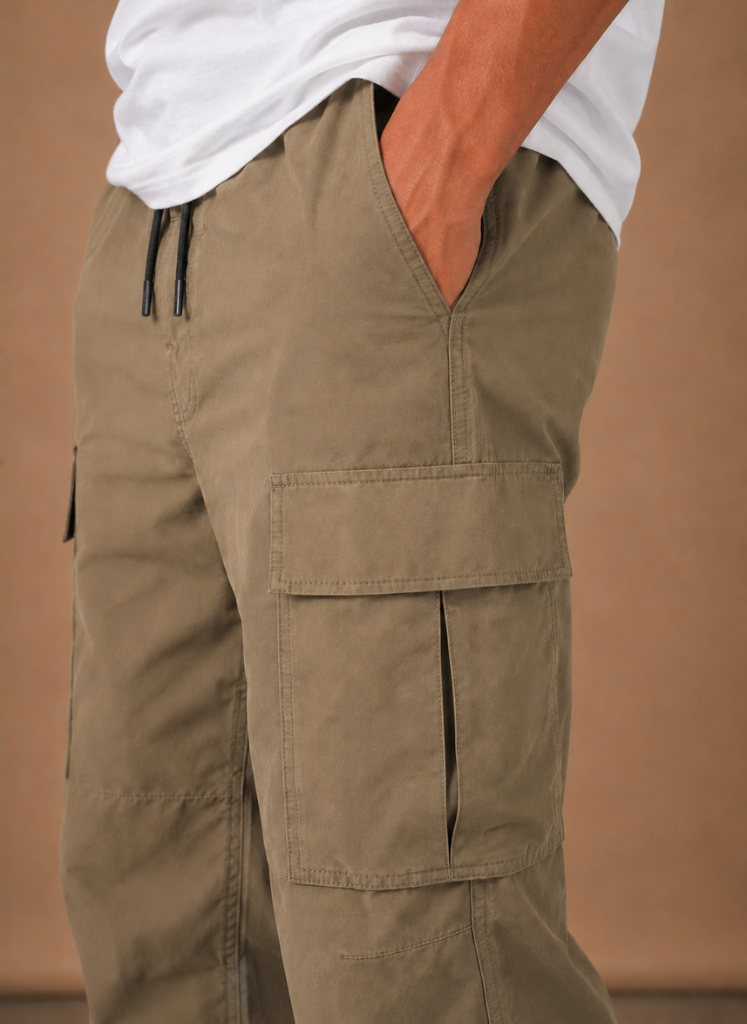 Men's Cargo Trousers Relaxed Fit Straight-Leg