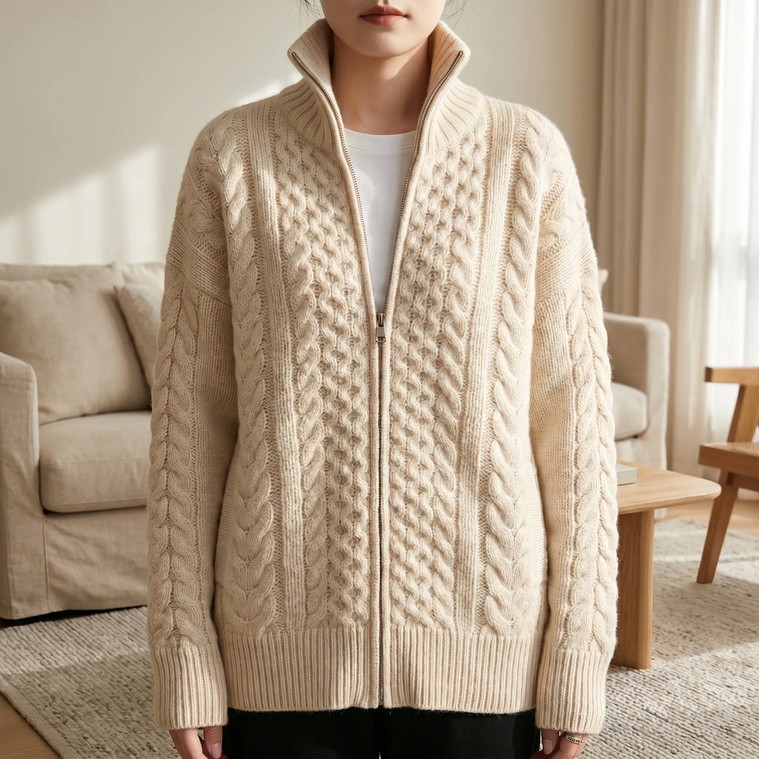Aumira - Chunky Cable Knit Jacket