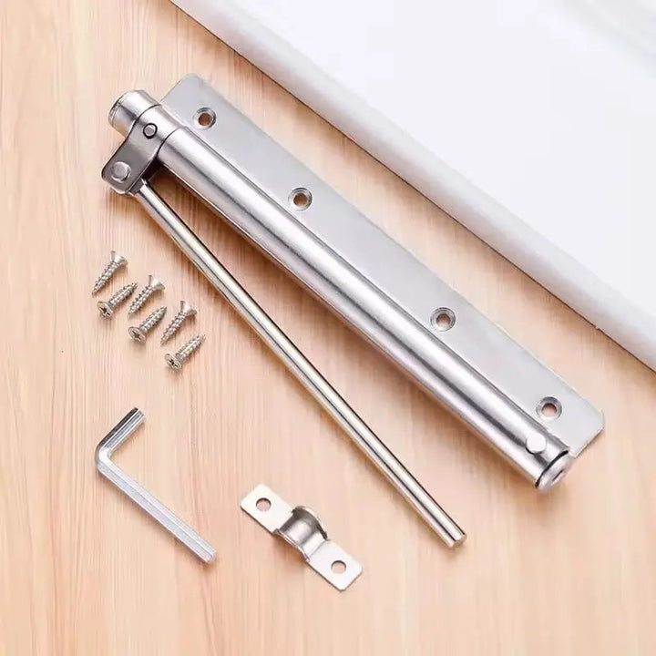 Door Closer for Interior Doors with Spring, 4 Adjustable Settings, Stainless Steel
