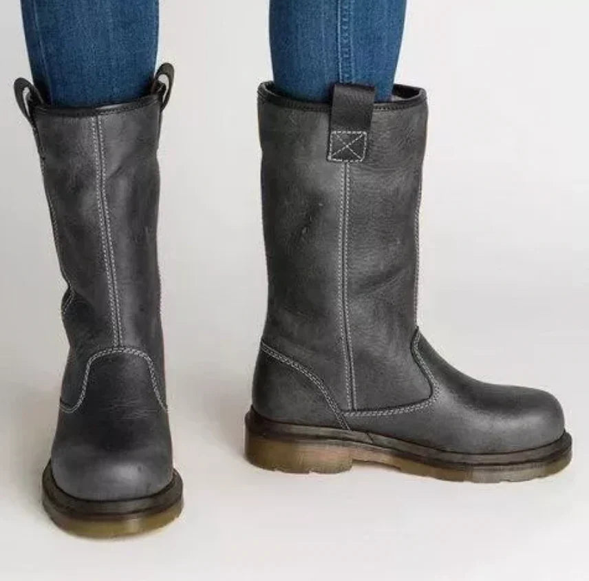 Men's Leather Boots – Lined, Water-Repellent, Casual for Autumn and Winter