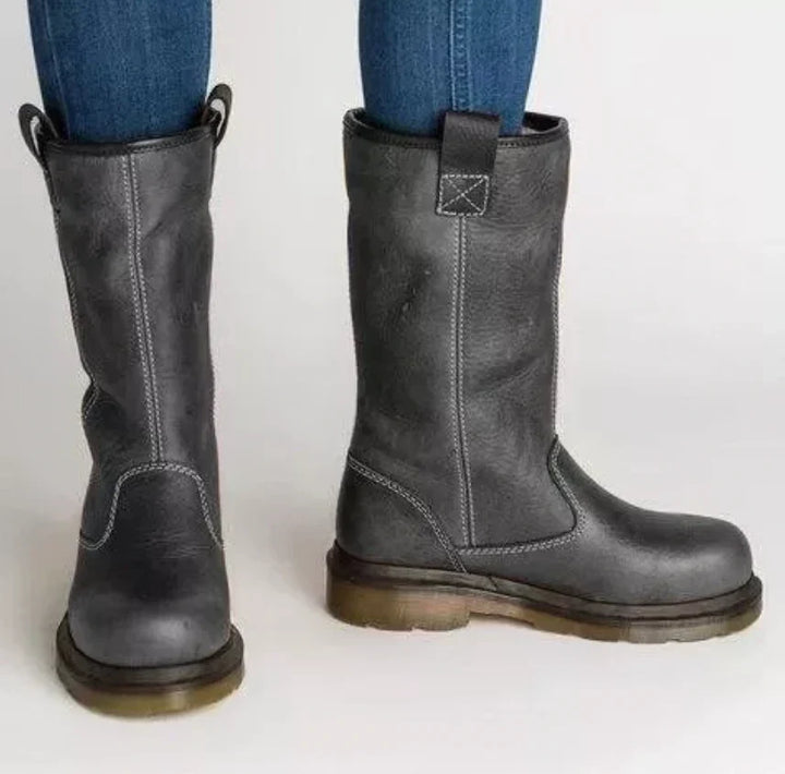 Men's Leather Boots – Lined, Water-Repellent, Casual for Autumn and Winter