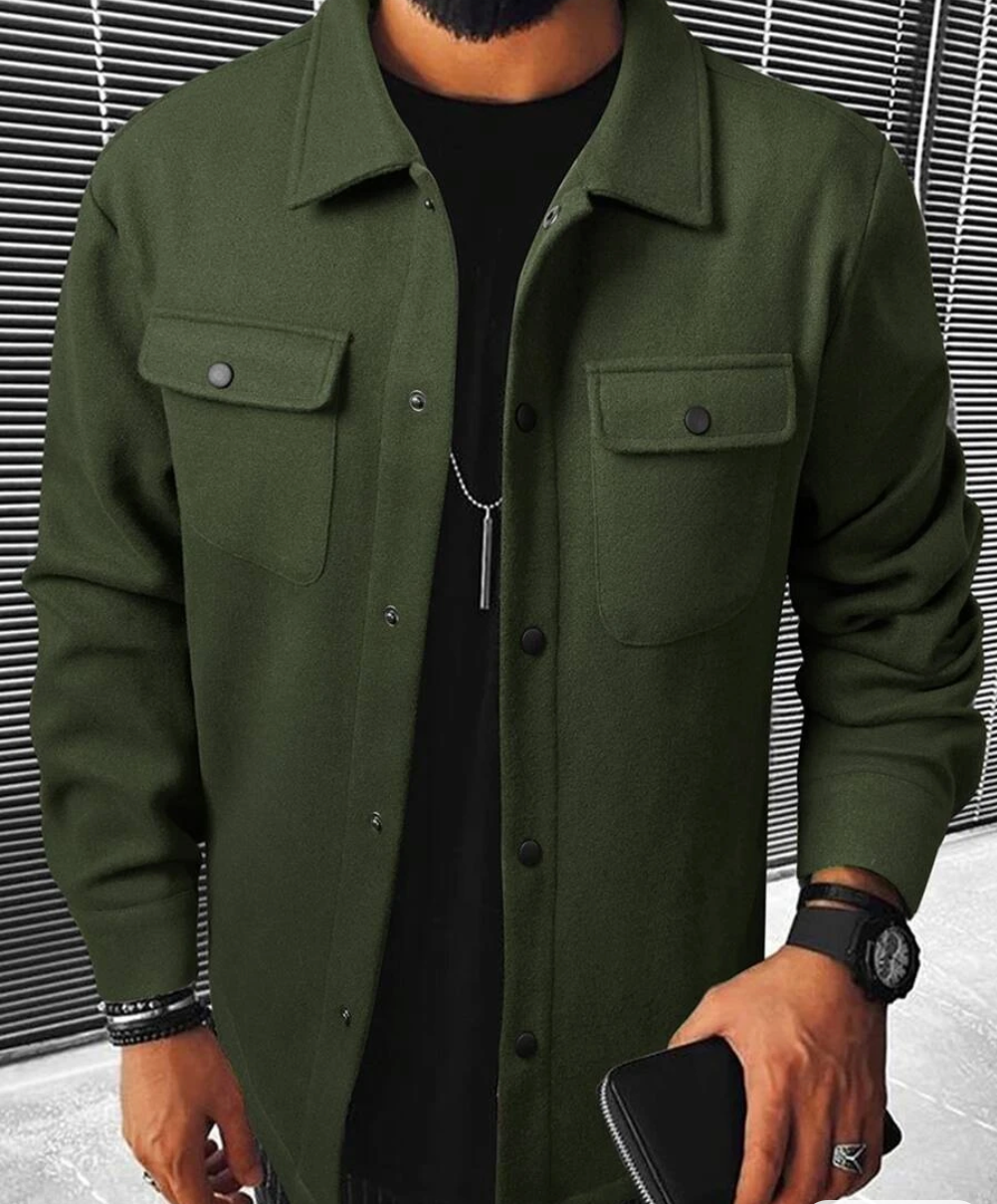 Warm Men's Shirt with Pockets – Mateo