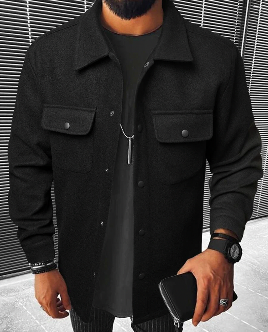 Warm Men's Shirt with Pockets – Mateo