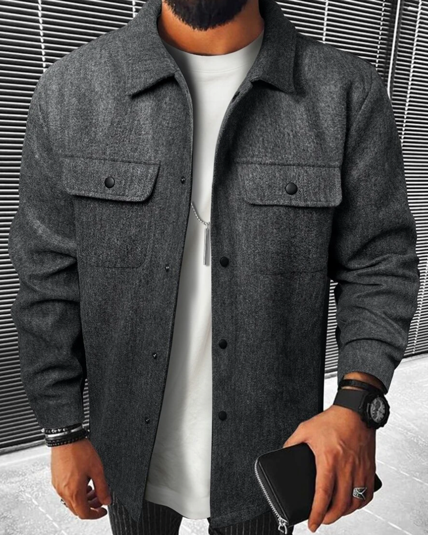 Warm Men's Shirt with Pockets – Mateo