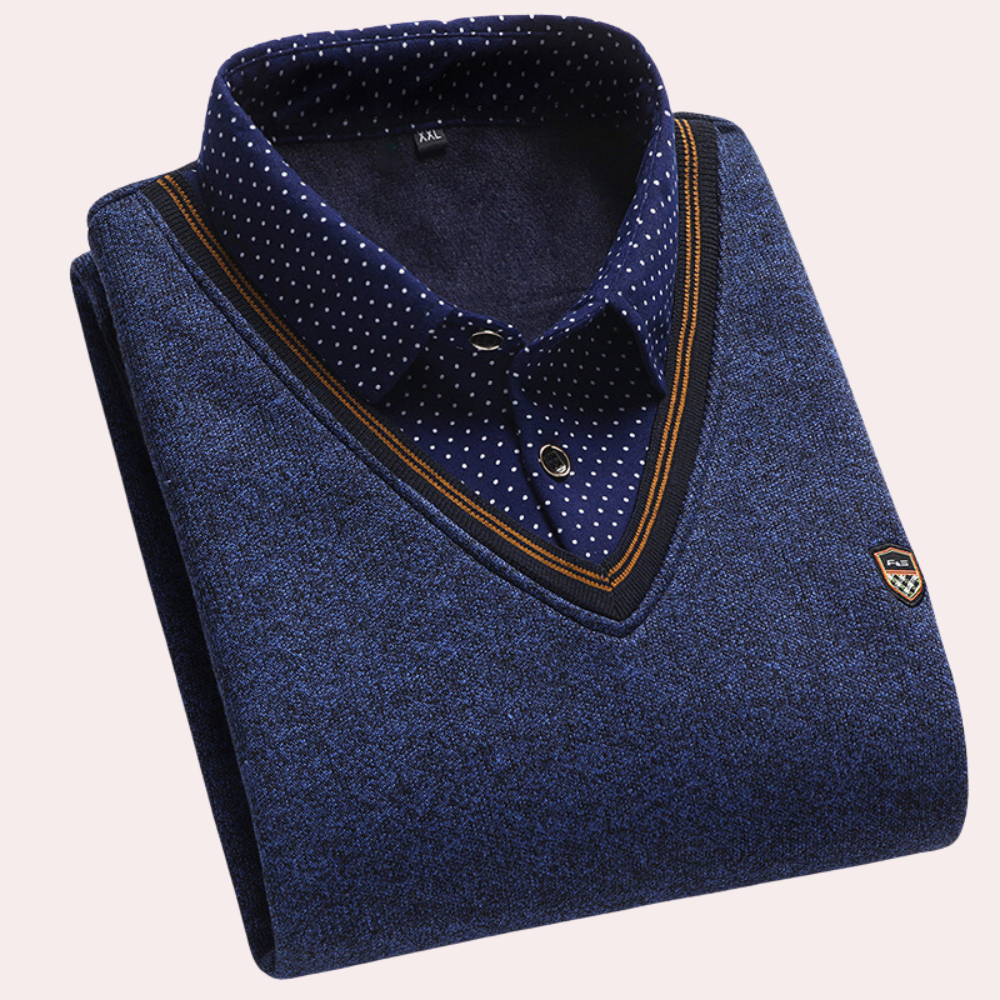 Men's Jumper with Shirt Collar – Victor