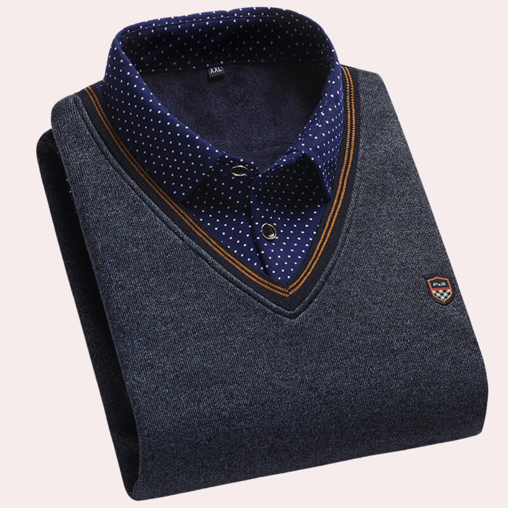 Men's Jumper with Shirt Collar – Victor