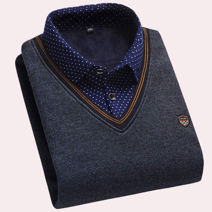 Men's Jumper with Shirt Collar – Victor