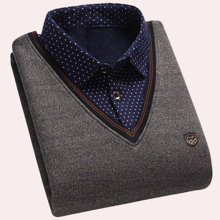 Men's Jumper with Shirt Collar – Victor
